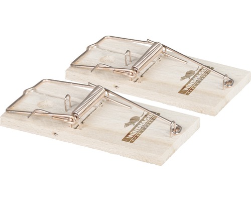 Twee houten muizenvallen
