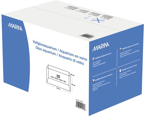 Marina volledig glazen aquarium, 25 liter, verpakking