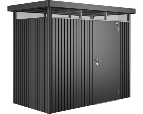 BIOHORT Berging HighLine H1 standaarddeur donkergrijs metallic 254x134 cm Tuinkast met deur voor buiten