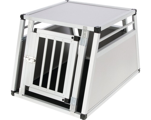Aluminium hondenbox met open deur