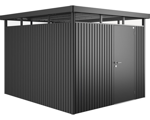 BIOHORT Berging HighLine H5 standaarddeur donkergrijs metallic 254x294 cm Tuinhuis met deur voor de tuin
