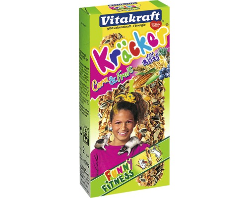 VITAKRAFT Knaagdierensnack corn/fruit Kracker voor ratten 2 in 1