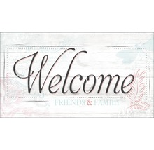 Decoratief houten bord met het opschrift welkom vrienden en familie