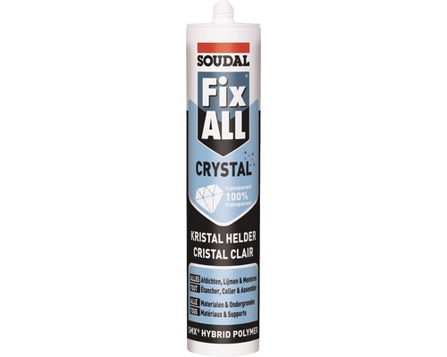SOUDAL Fix All Crystal D N/F transparant kitkoker 290 ml Soudal Fix All Crystal lijmkoker