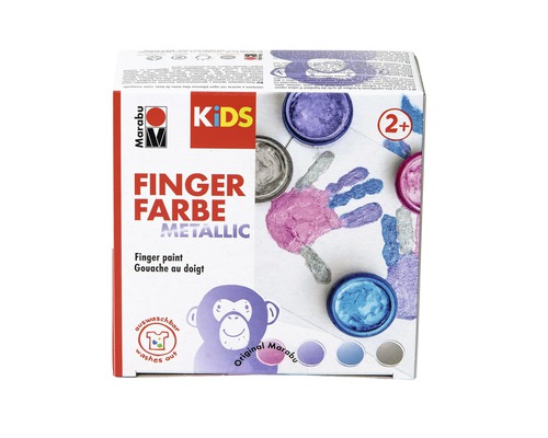 MARABU KiDS Vingerverfset metallic 4 x 100 ml Marabu Kids Metallic vingerverf in doos