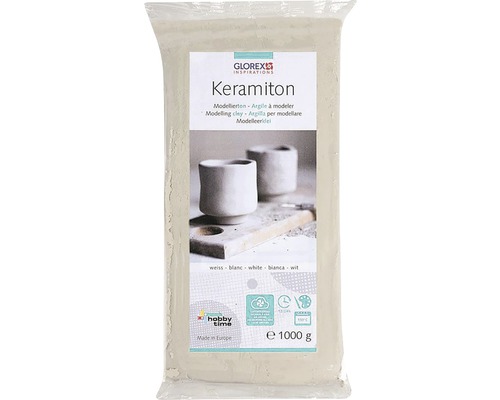 GLOREX Keramiton boetseerklei wit 1000 gram