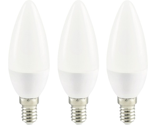 LED-lamp E14/3,6W C35 warmwit mat, 3 stuks
