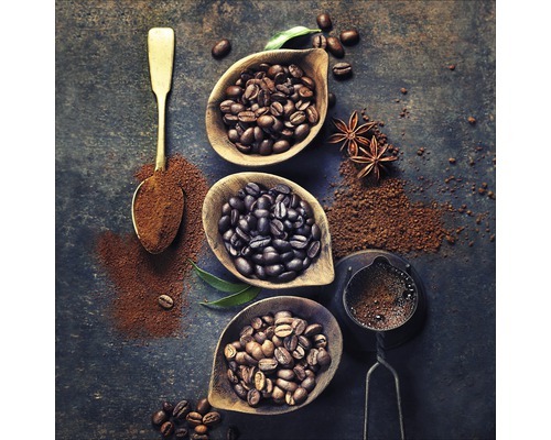 PURE LIVING Schilderij glas Coffeebean In Bowl 20x20 cm