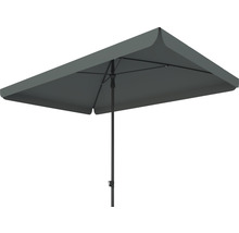 Rechthoekige parasol met centrale mast voor de tuin
