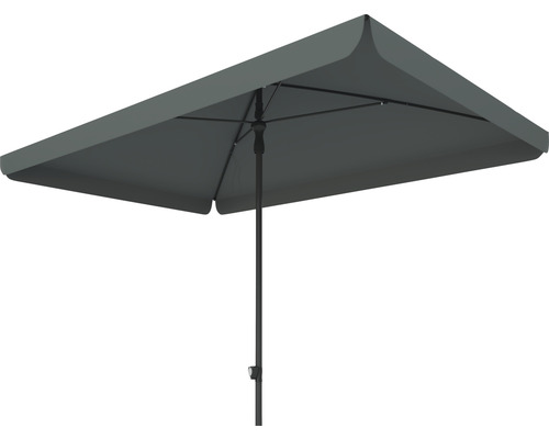 Rechthoekige parasol met centrale mast voor de tuin