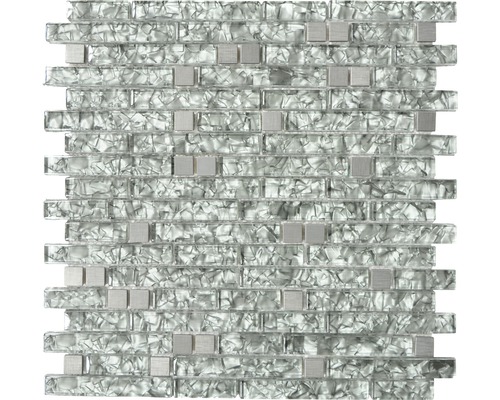 Mozaïektegel glas XCM MV728 groen/grijs 29,8x30,4 cm