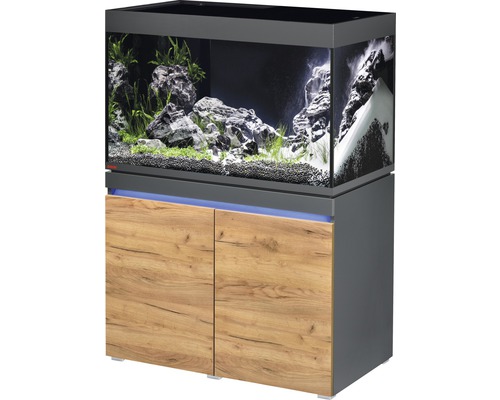 EHEIM Aquariumcombinatie Incpiria 330 L met LED-verlichting en verlichte onderkast grafiet/eiken 100x60x144 cm