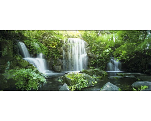 PURE LIVING Schilderij glas Waterfall in Paradise 30x80 cm