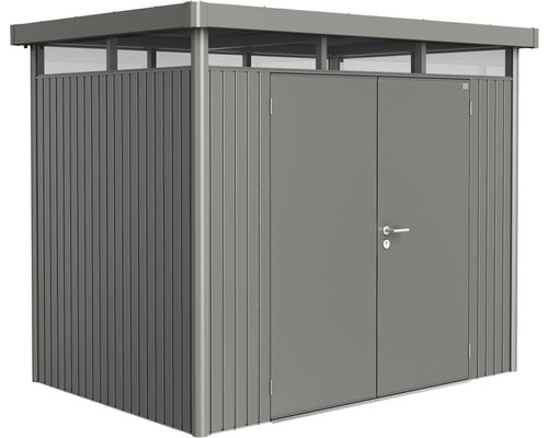 BIOHORT Berging HighLine H2 dubbele deur kwartsgrijs-metallic 275x195 cm