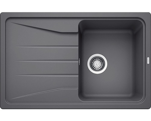 Grijze gootsteen met afdruiprek