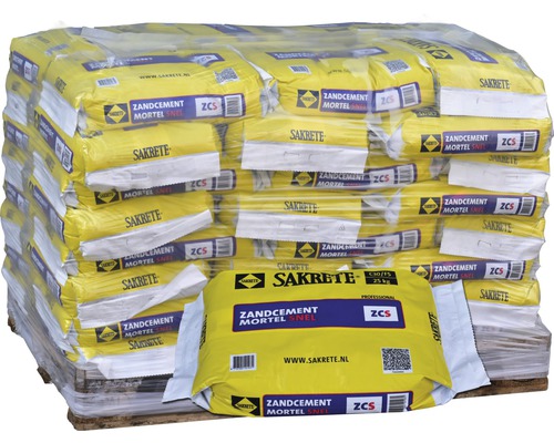 Pallet met zakken Sakrete zandcement