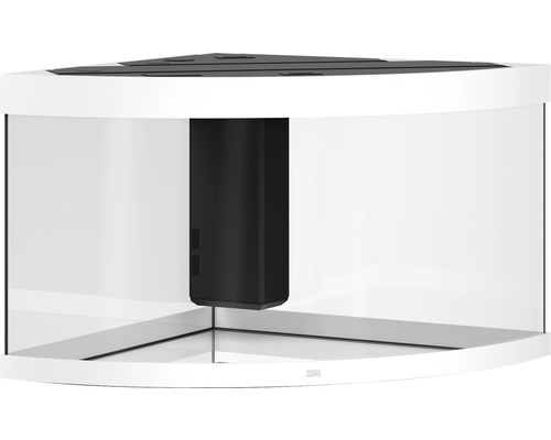 Wit hoekaquarium met filtersysteem