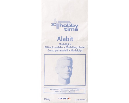 GLOREX Alabit gietpoeder gips 1 kg Hobby Time Alabit modelgips verpakking 1000 gram