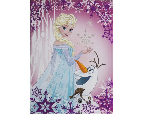 DISNEY Schilderij canvas glitter Frozen Elsa&Olaf 50x70 cm