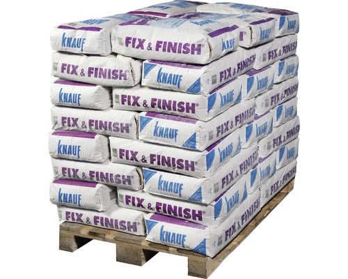 Pallet met zakken Knauf Fix en Finish