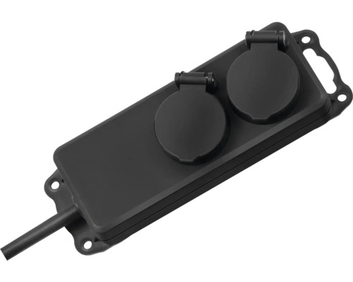 Stekkerdoos met twee stopcontacten en klapdeksels