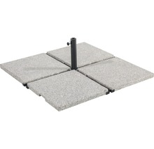 Parasolvoet van vier granieten platen met houder