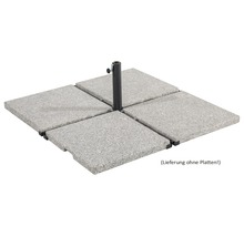 Parasolvoet van metaal met vier betonnen platen