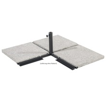 Parasolvoet met houder en vier betonnen platen