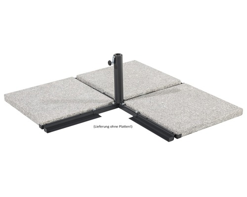 Parasolvoet met houder en vier betonnen platen