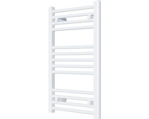 Witte handdoekradiator met meerdere stangen voor het drogen van handdoeken
