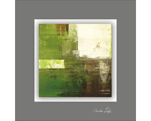 Abstract kunstwerk met groene en bruine tinten
