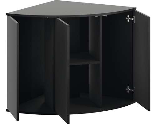 Hoekkast met open deuren