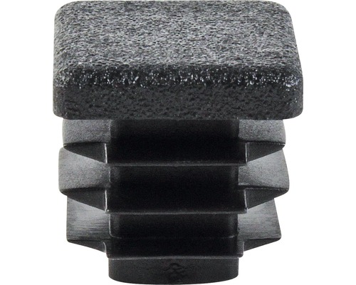 KAISERTHAL Stop voor vierkante buizen 15x15 mm kunststof zwart met lamellen, 4 st Vierkante stop van kunststof