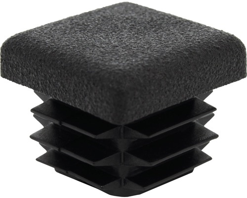 KAISERTHAL Stop voor vierkante buizen 20x20 mm kunststof zwart met lamellen, 4 st