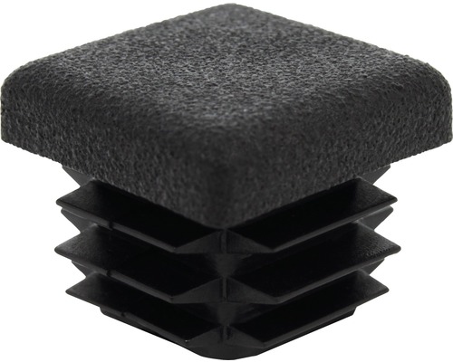 KAISERTHAL Stop voor vierkante buizen 20x20 mm kunststof zwart met lamellen, 4 st Zwarte vierkante buisstop van kunststof