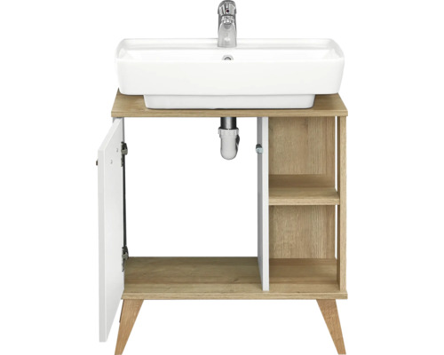 Wastafelonderkast met open vak en wastafel