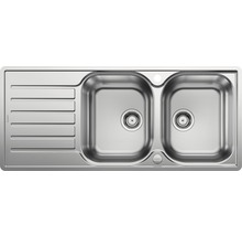 Roestvrijstalen spoelbak met twee bakken en afdruiprek