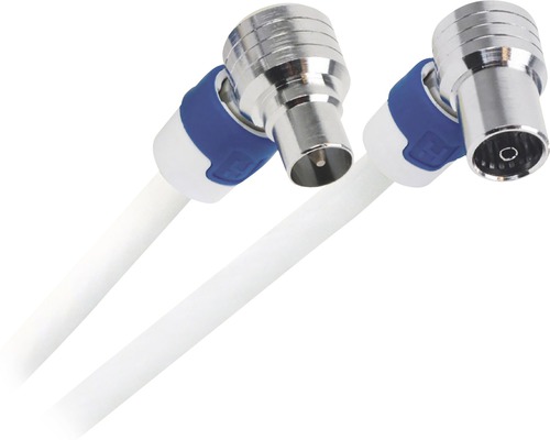 HIRSCHMANN Coax aansluitkabel FEKAB 5 wit 3 meter Twee coaxkabels met haakse connectoren