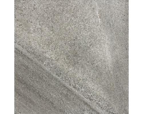 Wand- en vloertegel Random dark grey 59,8x59,8 cm gerectificeerd Grijze keramische tegel met steenstructuur