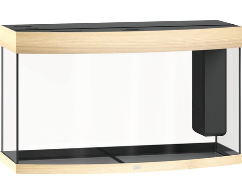 Leeg aquarium met gebogen voorruit en geïntegreerd filter