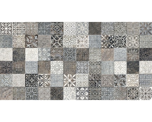 Wand- en vloertegel Sahara lys grijs 32x62,5 cm Tegelpatroon met diverse bloem- en geometrische motieven