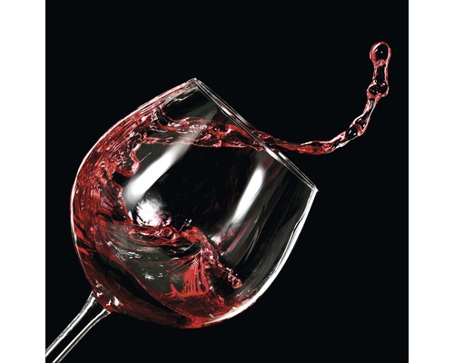 PURE LIVING Schilderij glas Red Wine V 20x20 cm