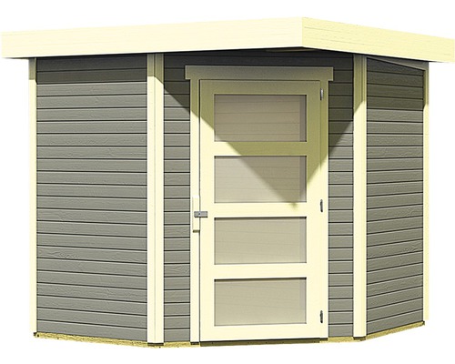 Houten tuinhuis met deur en ramen