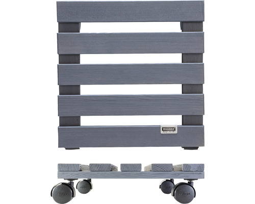 Plantenroller van hout met wielen