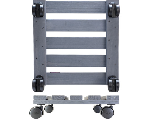 Plantenroller van hout met wielen