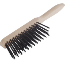 Draadborstel met houten handvat