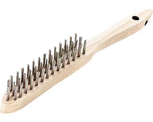 Draadborstel met houten handvat