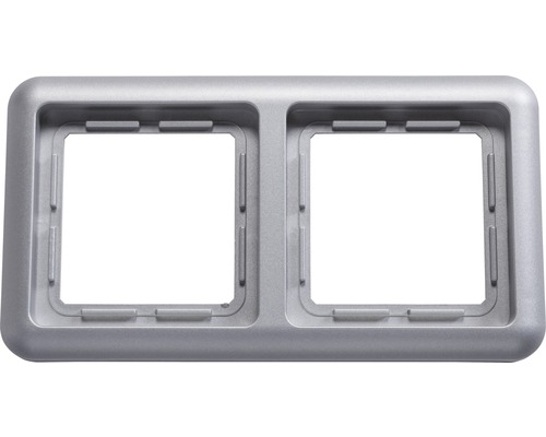 ROTH LANGE Plus Afdekraam 2-voudig zilver Dubbel frame voor schakelaars en stopcontacten