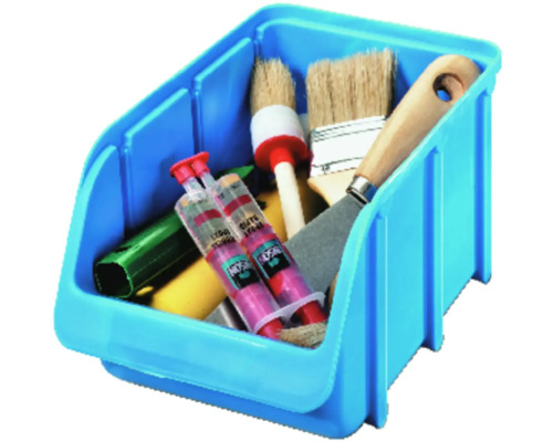 Blauwe opbergbox gevuld met gereedschap