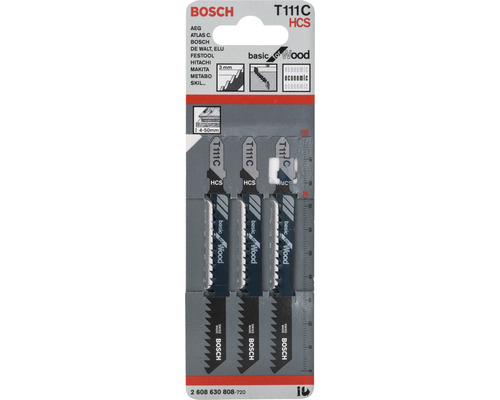 Bosch decoupeerzaagbladset T111C HCS voor hout, 3 stuks